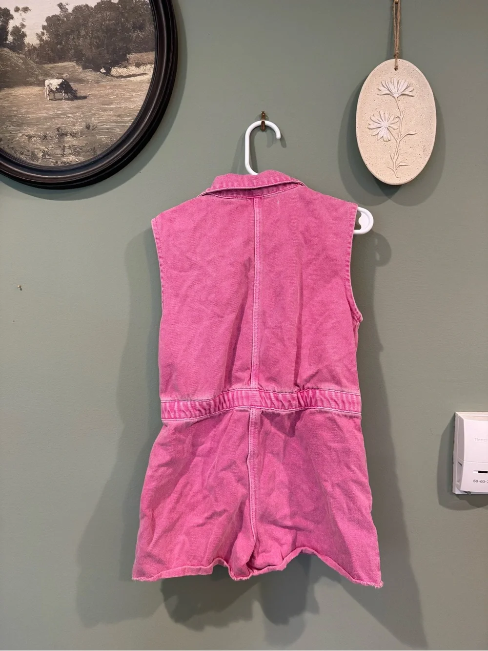 ZARA pink denim jumpsuit